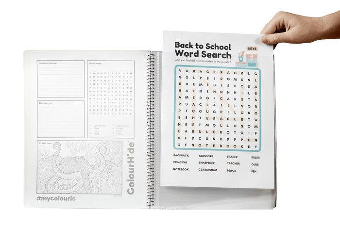 ColourHide A4 Black Polypropylene Cover 5 Subject Book 250 Pages x Pack of 5 AO1719602J