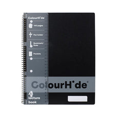 ColourHide A4 Black Polypropylene Cover Lecture Book 140 Page - Pack of 10 AO1719502J