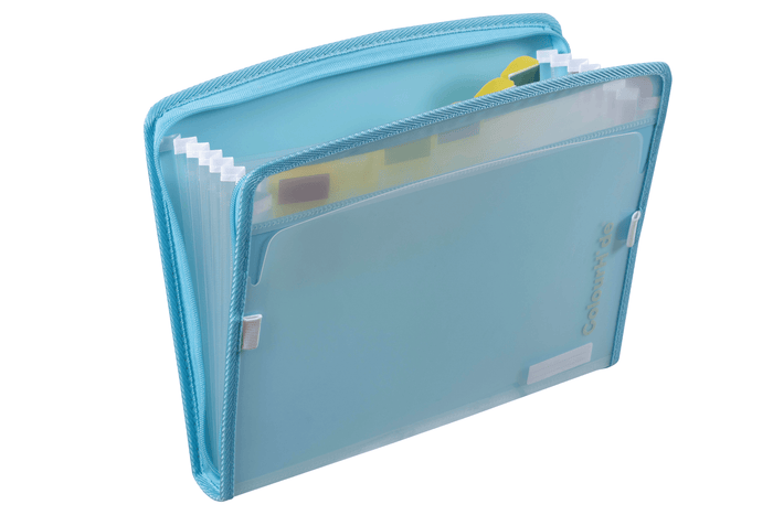 ColourHide A4 Zip-It Expanding File, Sky Blue AO9026032M