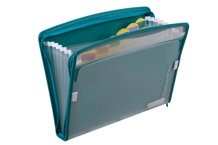 ColourHide A4 Zip-It Expanding File, Teal Green AO9026007M