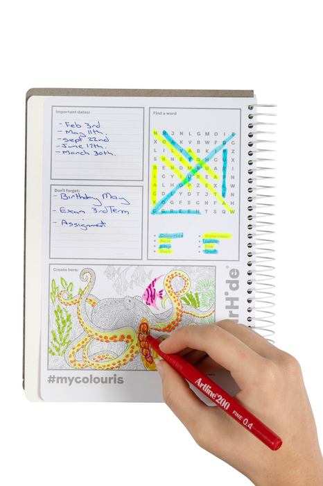 Colourhide A5 Polypropylene Cover 2 Subject Book 300 Pages x 5's pack AO1717302J
