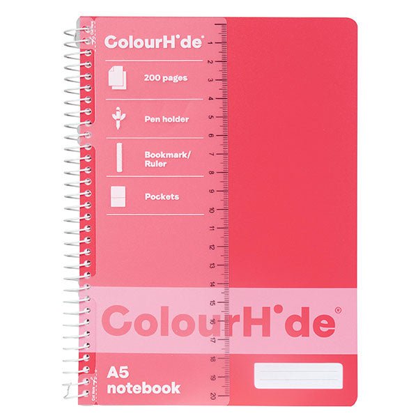 Colourhide A5 Polypropylene Cover 200 pages Notebook Watermelon Colour Cover x Pack of 5 AO1717618J
