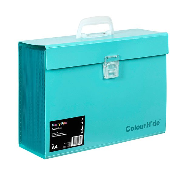 ColourHide Polyprop Expanding Carry File, Aqua AO90023032J