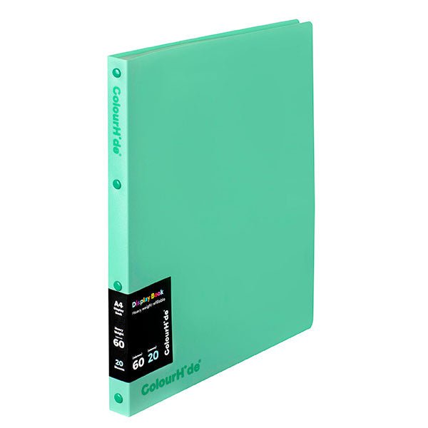 Colourhide Refillable Display Book 20 Pockets Green AO2002807J