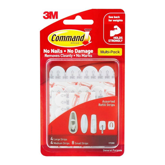 Command 3M Assorted Refill Strips x 16's Pack FP10377