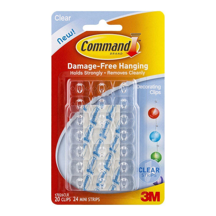 Command 3M Clear Decorating Clips x 20's Pack (17026CLR) FP10282