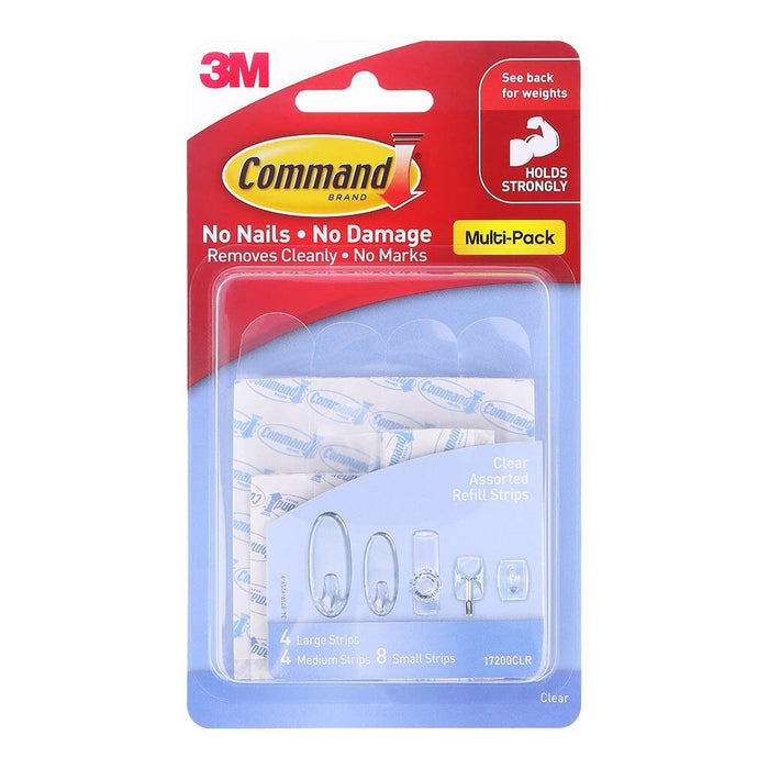 Command 3M Clear Refill Strips - Assorted Size Pack FP10358