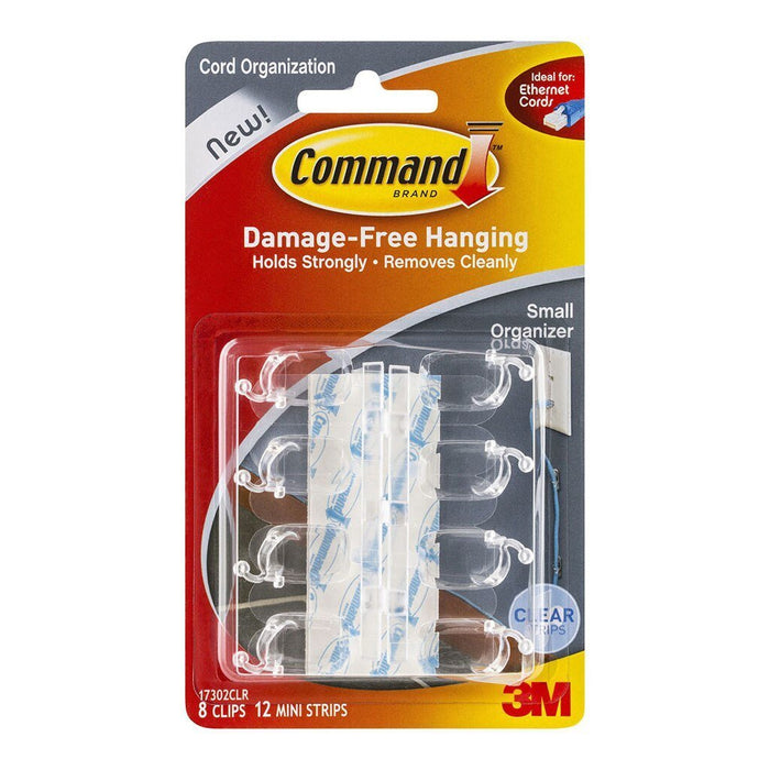 Command 3M Clear Small Cord Organiser x 8's Pack FP10368