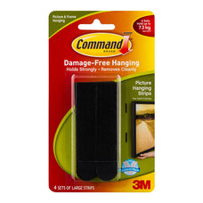 Command 3M Large Picture Hanging Strips - Black (17206BLK) FP10365