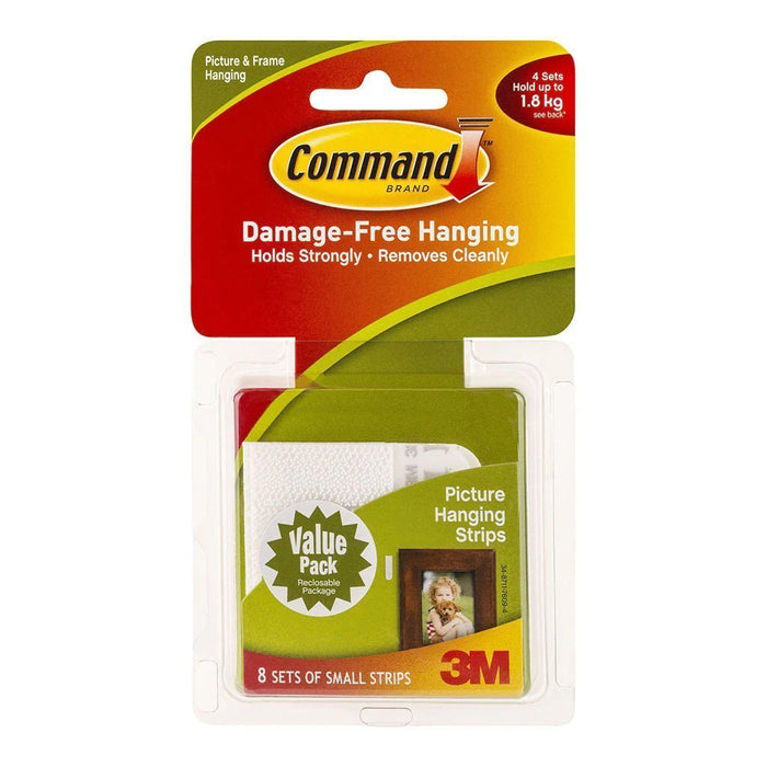 Command 3M Small Picture Hanging Strips x 8's Pack (17205-VP) FP10364