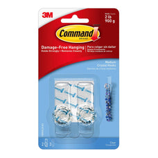 Command Crystal Hook, Medium, Clear, Pack of 2 (17095CLR-ES) FP11185