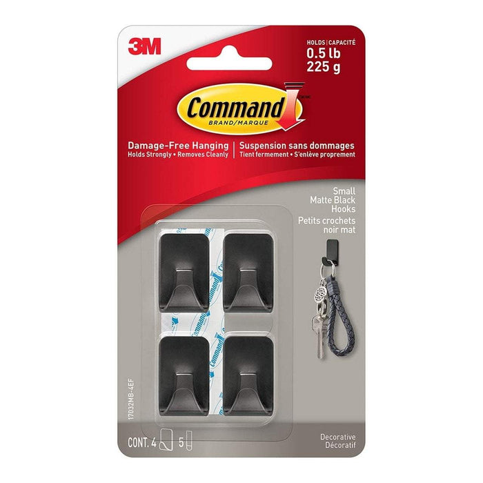 Command Hook 17032MB Small Matte Black, Pack of 4 FP10345