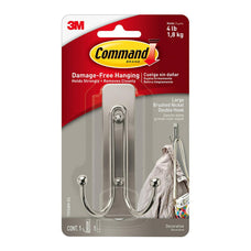 Command Large Double Brushed Nickel Hook (17036BN-ES) FP11239