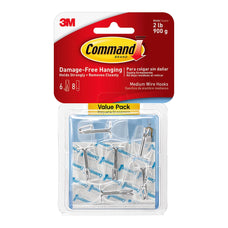 Command Medium Clear Wire Hook, Pack of 6 (17065CLR-6ES) FP11243
