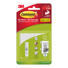 Command Medium Picture Hanging Strips, White, Pack of 8 Sets (17204VP-8PK) FP10371