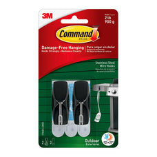 Command Outdoor Hook 17065S-AWES Medium Steel Wire, Pack of 2 FP11187