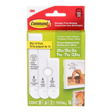 Command Picture Hanging Strips 17218-16ES Assorted White, Value Pack of 16 Sets FP11349