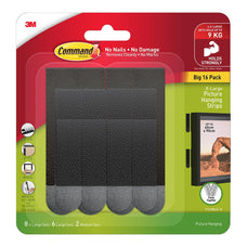 Command Picture Hanging Strips 17218BLK-16ES Assorted Black, Value Pack of 16 Sets FP11355
