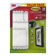 Command Picture Hanging Strips, Assorted Sizes, White, Pack of 28 Sets (17036-28) FP11249