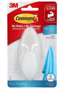 Command Wet Area Hook WET17-ES Large White FP11178