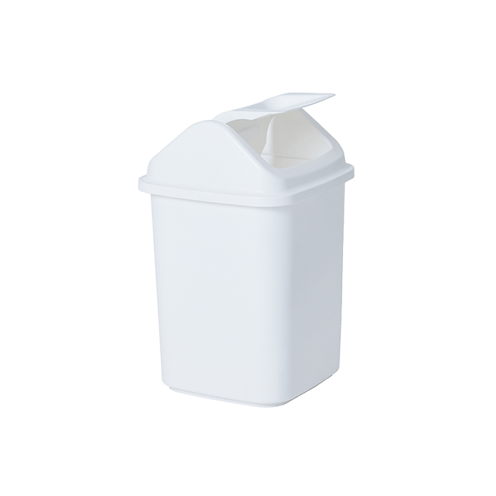 Compass 20L Rectangular Plastic Swing Top Bin White WE7640202