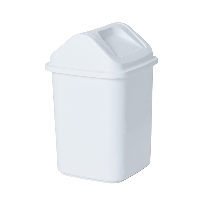Compass 20L Rectangular Plastic Swing Top Bin White WE7640202
