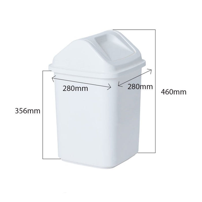 Compass 20L Rectangular Plastic Swing Top Bin White WE7640202