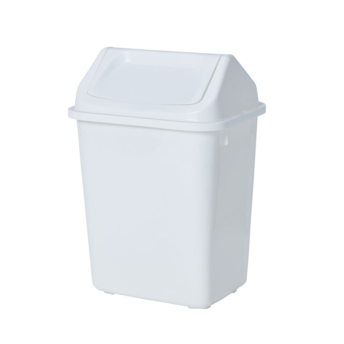 Compass 38L Rectangular Plastic Swing Top Bin White WE7640302