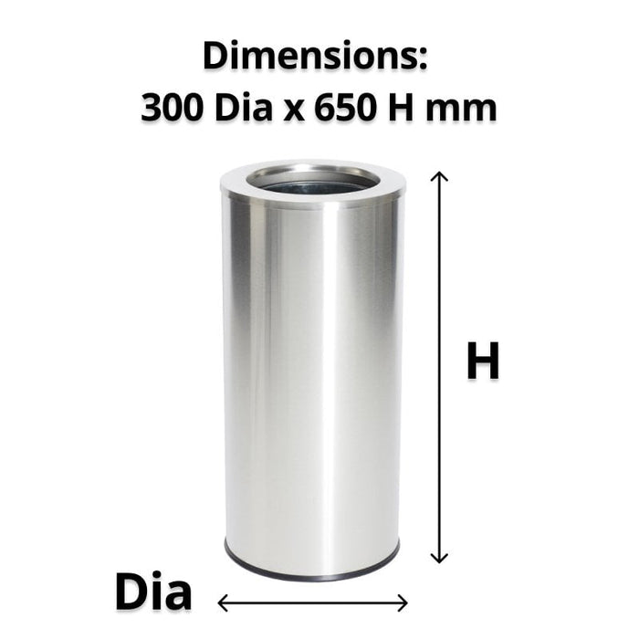 Compass 45L Stainless Steel Tidy Bin with Galvanised Liner with Handle WE761266