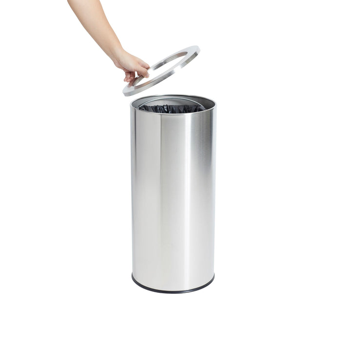 Compass 45L Stainless Steel Tidy Bin with Galvanised Liner with Handle WE761266