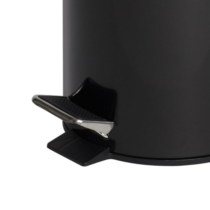 Compass 5L Round Black Powder Coated Pedal Bin WE76990501