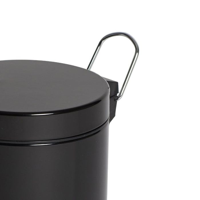 Compass 5L Round Black Powder Coated Pedal Bin WE76990501
