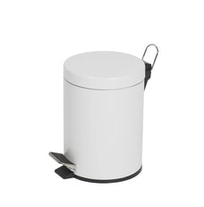 Compass 5L Round White Powder Coated Pedal Bin WE76990502