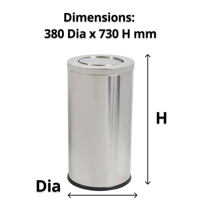 Compass 62L Stainless Steel Round Swing Top Bin WE769408