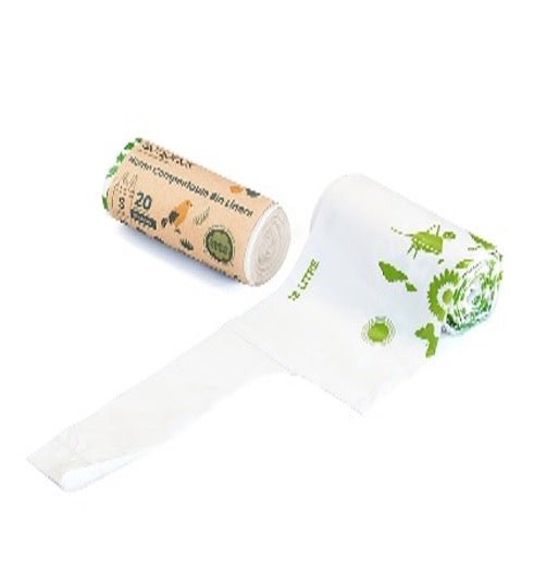 Compostable Bin Liners 18L Small, Natural, 20 Rolls x 30's (600 bags) ECED-2018
