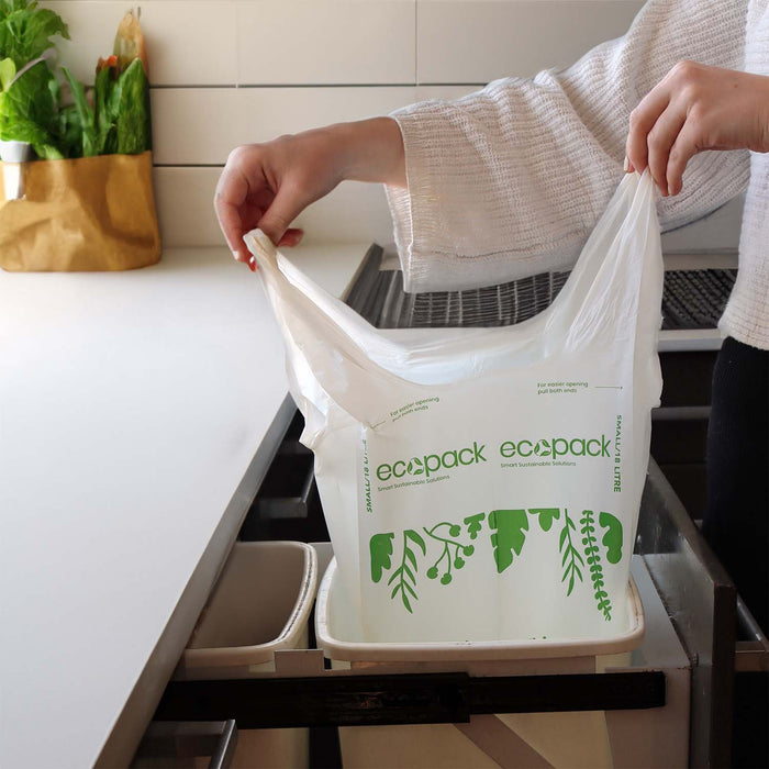 Compostable Bin Liners 18L Small, Natural, 30 Rolls x 20's (600 bags) ECED-2018
