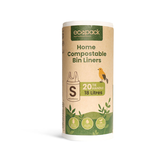 Compostable Bin Liners 18L Small, Natural, 30 Rolls x 20's (600 bags) ECED-2018