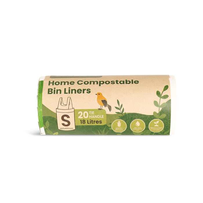 Compostable Bin Liners 18L Small, Natural, 30 Rolls x 20's (600 bags) ECED-2018
