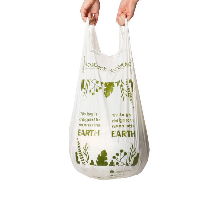 Compostable Bin Liners 36L Large, Natural, 20 Rolls x 15's (300 bags) ECED-2036