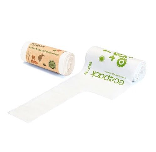 Compostable Bin Liners 36L Large, Natural, 20 Rolls x 15's (300 bags) ECED-2036