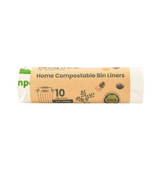 Compostable Bin Liners 80L, Natural, 12 Rolls x 10's (120 bags) ECED-2080