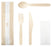 Compostable Natural Wooden Cutlery Set x 400 packs (Knife, Fork, Spoon, Napkin) MPH38122