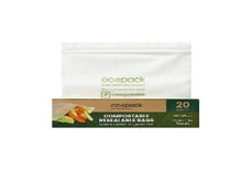 Compostable Resealable Snack Bags, 12 Boxes x 20's (240 bags) ECED-2601