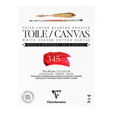 Cotton Canvas Pad White 30 x 40cm, 345g, 10 sheets FPC975223C