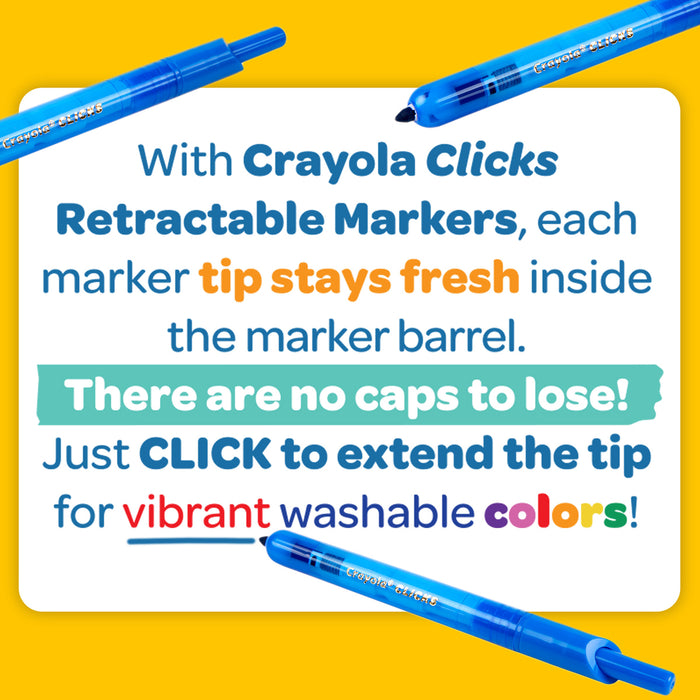 Crayola Clicks Retractable Markers, 10's pack CX1001833