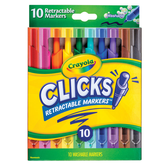 Crayola Clicks Retractable Markers, 10's pack CX1001833