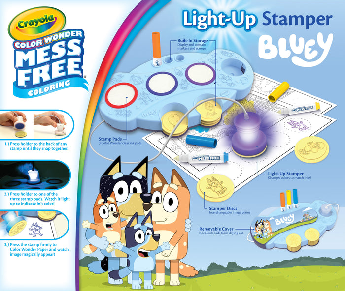 Crayola Color Wonder Magic Light Up Stamper Kit, Bluey CX1002132