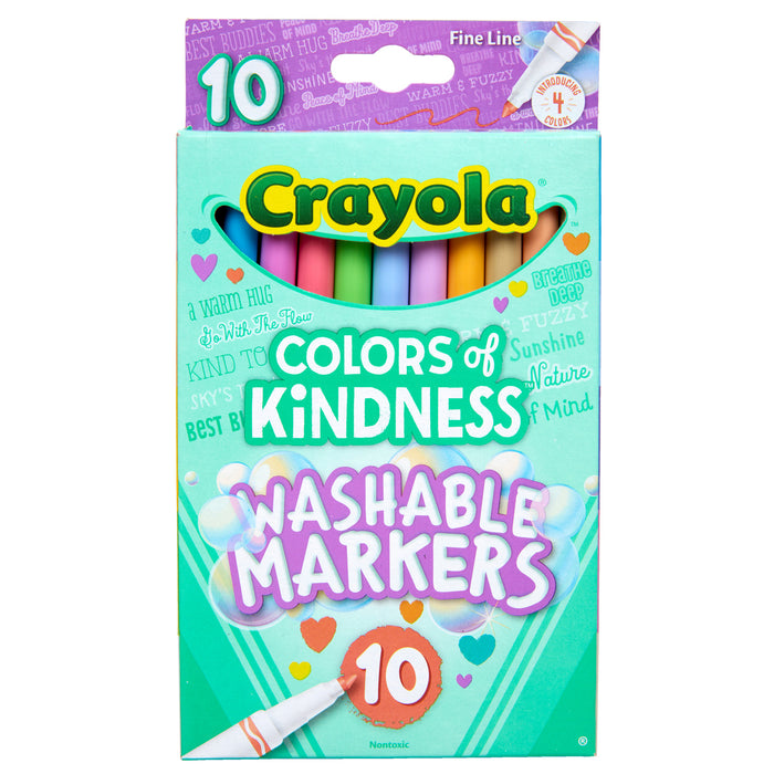 Crayola Colors of Kindness Fineline Washable Markers, 10's pack CX1001967
