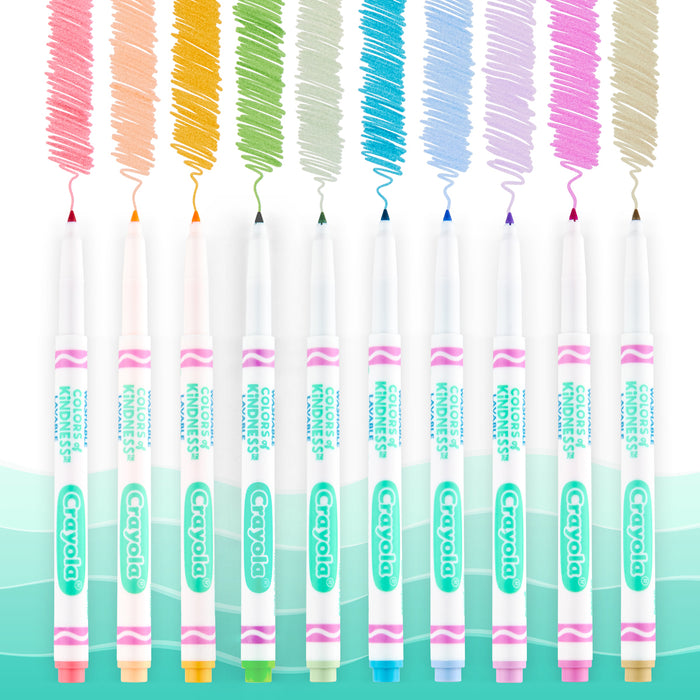 Crayola Colors of Kindness Fineline Washable Markers, 10's pack CX1001967