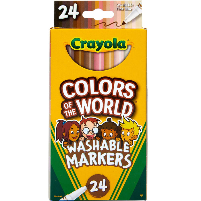 Crayola Colors of the World Fineline Washable Markers, 24 Pieces CX1001965